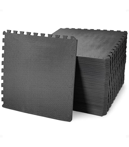 Mat Block Interlocking Foam Tiles - 6 Pack, 24 Sq Ft, 1/2" Thick EVA Gym Mats, Blue | Home Gym Flooring