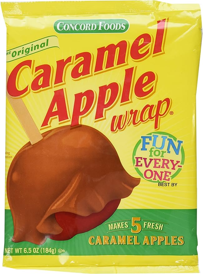 Concord Caramel Apple Wrap 6.05 oz Package (Value 3 Pack Makes 15 Fresh Caramel Apples) by