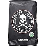 Death Wish Coffee Dark Roast Grounds - 5 Lbs. The World's Strongest Coffee, Bold Intense Blend of Arabica & Robusta Beans - U