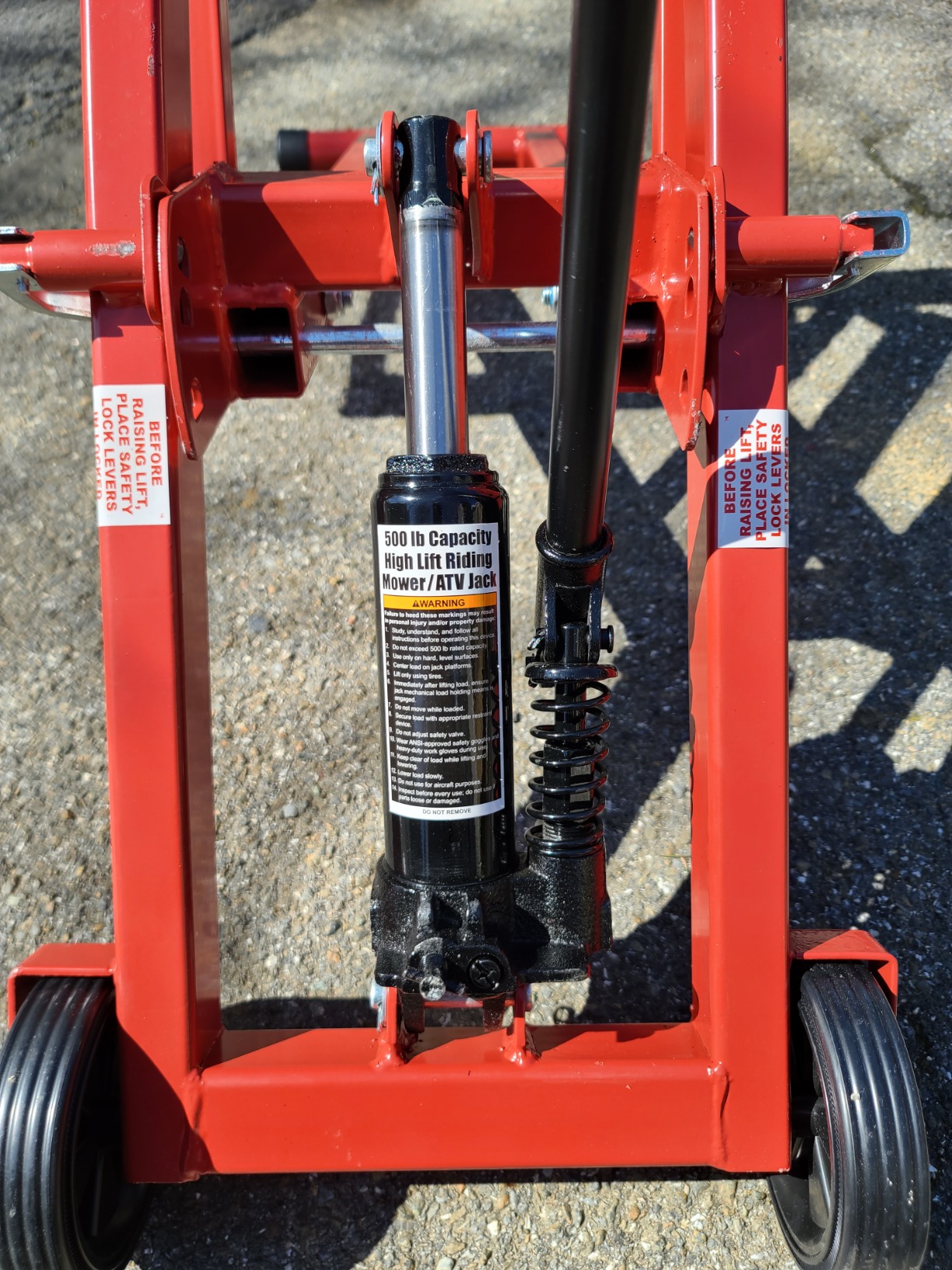 33/mo Finance Goplus Lawn Mower Lift with Hydraulic Jack, 500lb