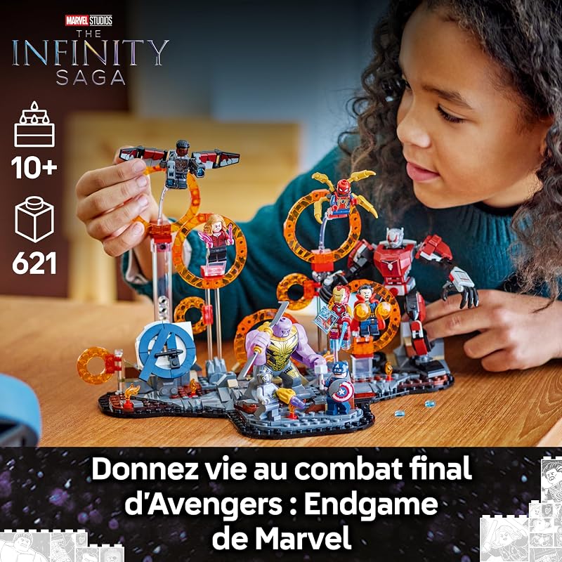 ǀ Marvel Combat Final d’Avengers : Endgame - Jeu de Construction avec Figurine de Thanos, Robot Ant-Man & Captain America, Black Panther, Iron Man & Doctor Strange - Cadeau Garçon ou Fille 76323 — photo 2 sur 8