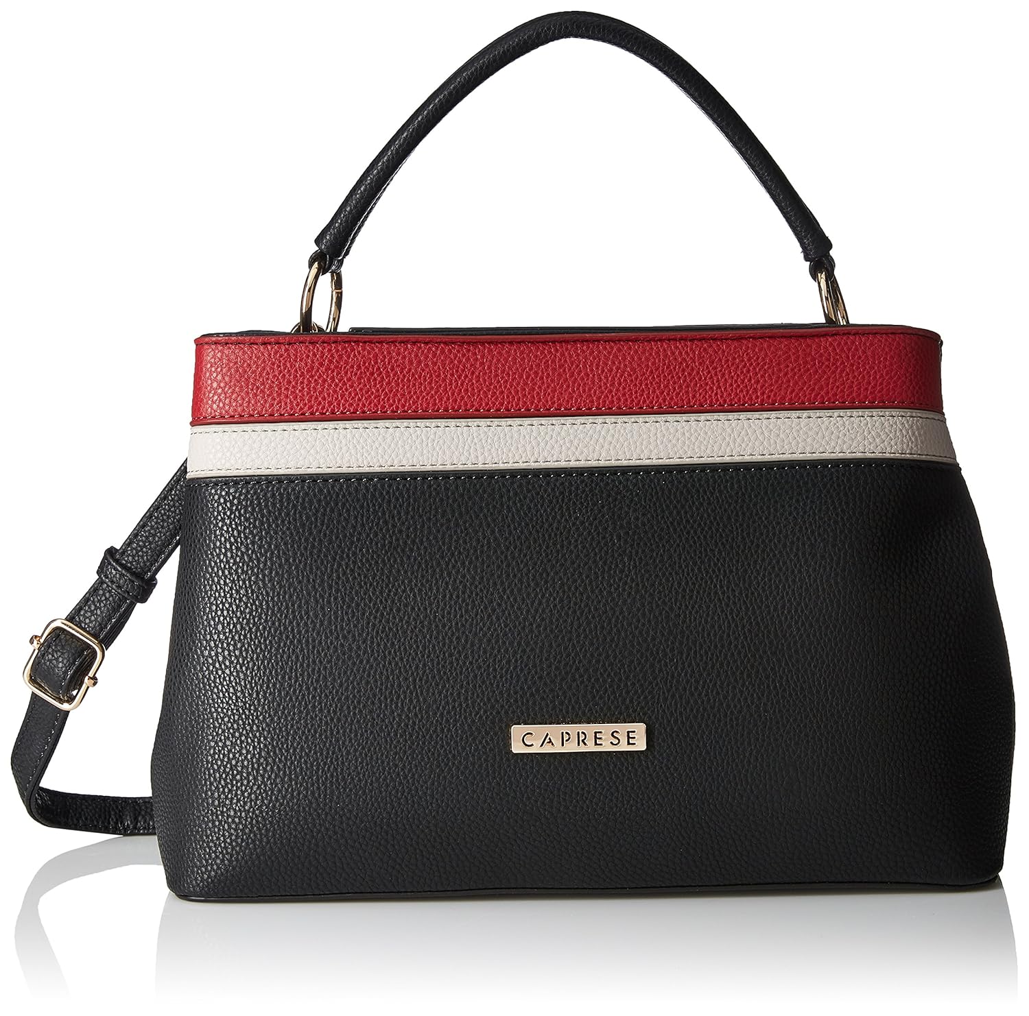 caprese philis women's satchel (black, red and grey) ()