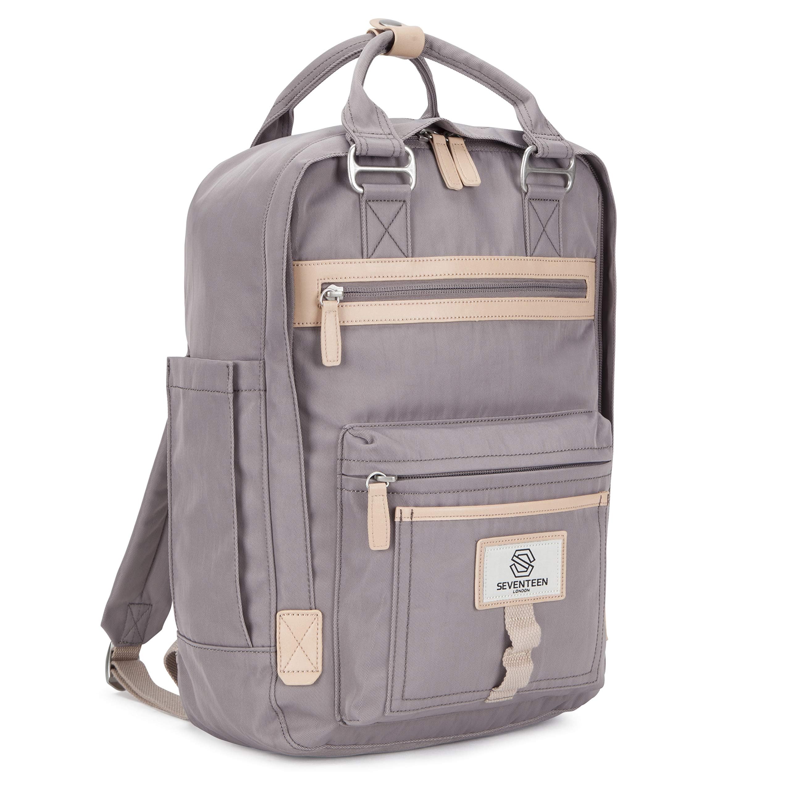 SEVENTEEN LONDON - Modern, Simple and Unisex 'Wimbledon' Backpack in Scandinavian Backpack Style - Perfect for up to 13" Laptop, Lilac, L, Lilac, L