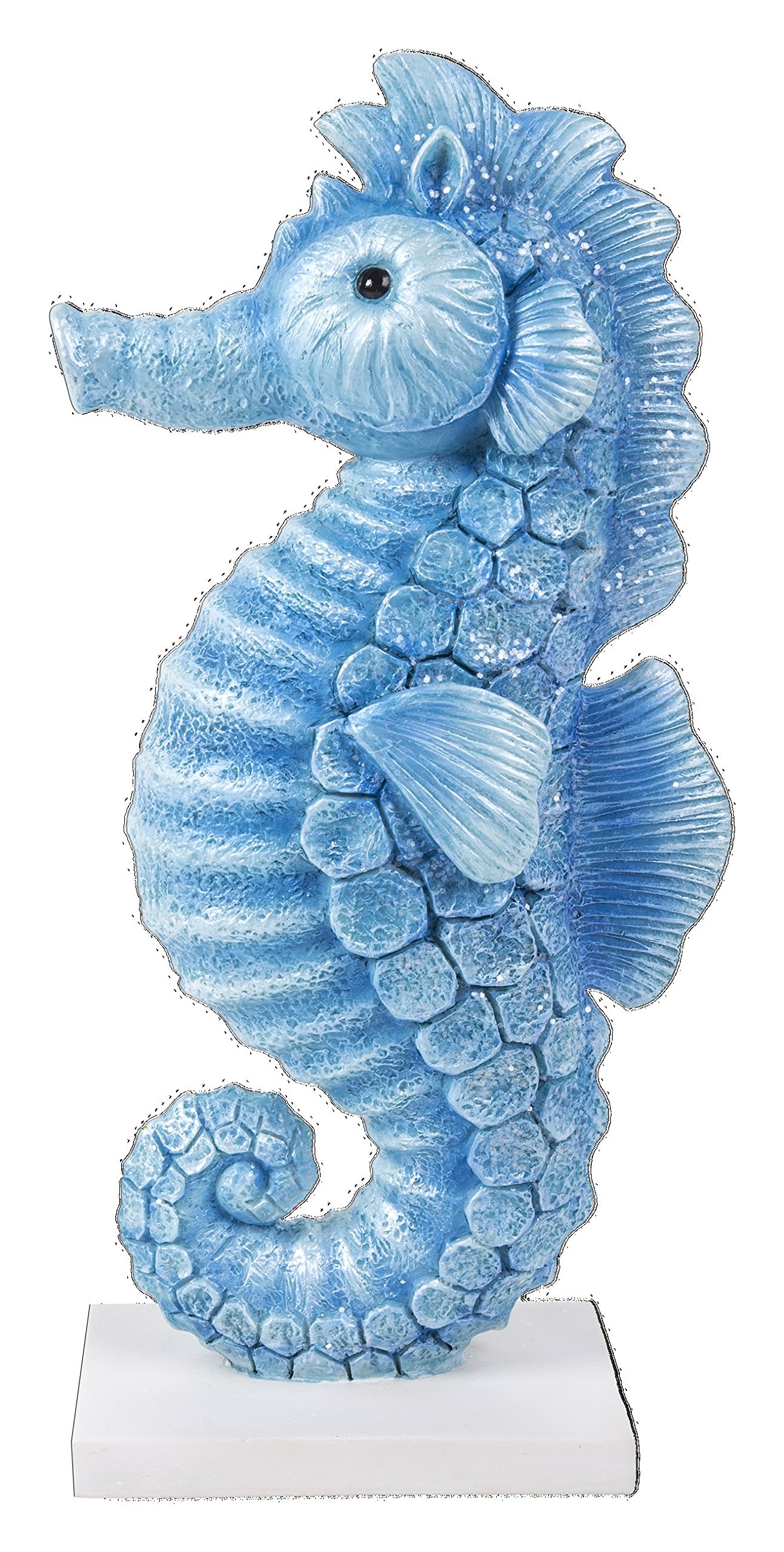 Vivid Arts BG-SEA1-D Seahorse on a Stand Ornament, Blue, 13 x 6.5 x 27.3 cm