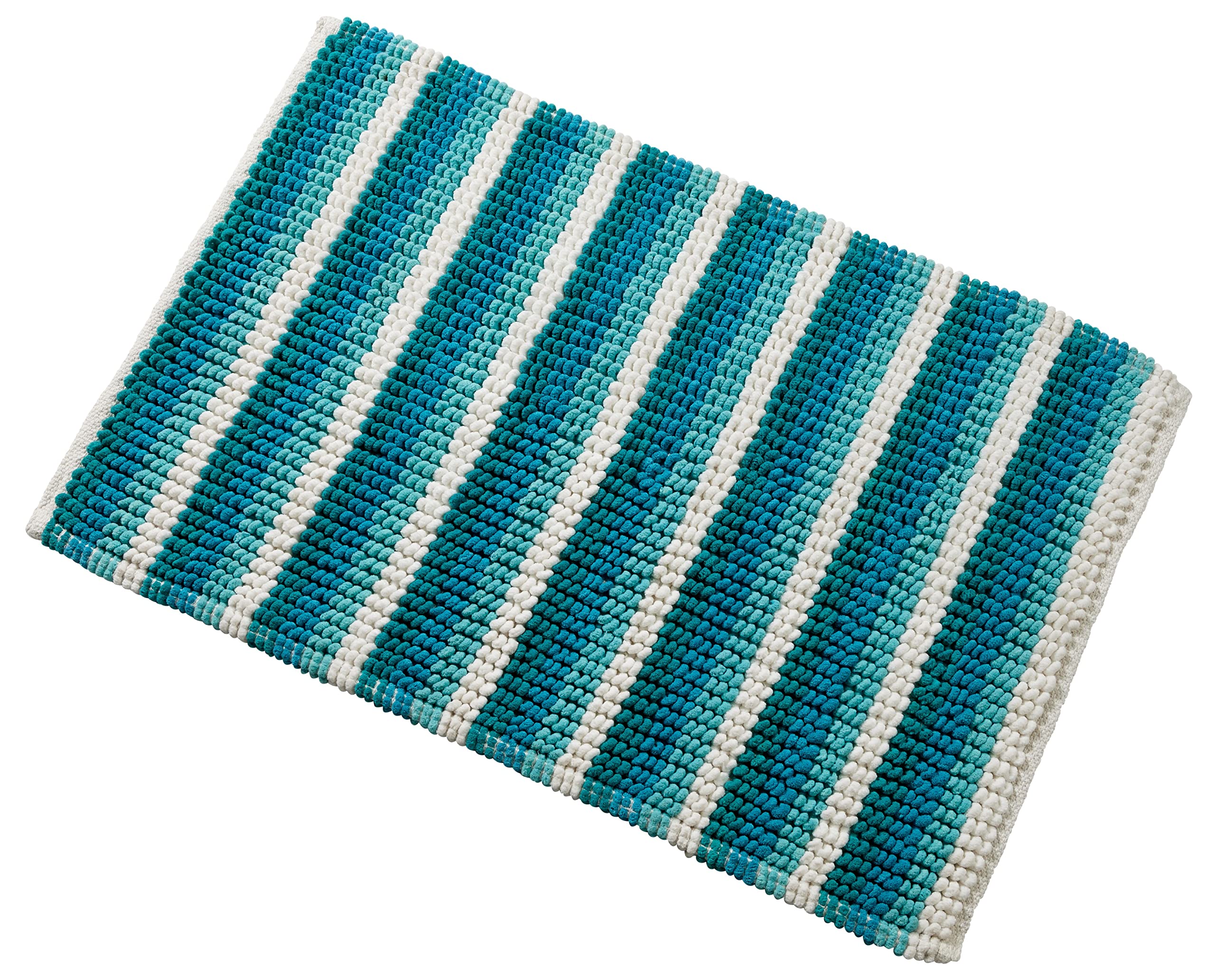 Olivia Rocco Padstow Stripe Bathmat Comfort To Your Bathroom Super Soft Absorbent Bath Shower Mats Washable Dry Fast Durable Classic Design, 50x80cm, Teal