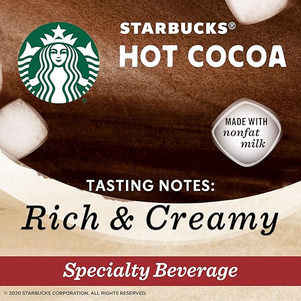 STARBUCKS HOT COCOA K-CUP COFFEE PODS — HOT COCOA FOR KEURIG BREWERS — 1 BOX (10 PODS)