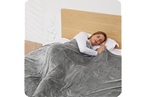 SUNNY HEAT Heated Electric Blanket Full Size 72" x 84" Soft Warm Flannel Heated Blanket with 4 Fast Heating Levels & 10 Hours Timer Auto Shutt Off, Heating Warm Blanket for Full Body, Home Office Use - Gray