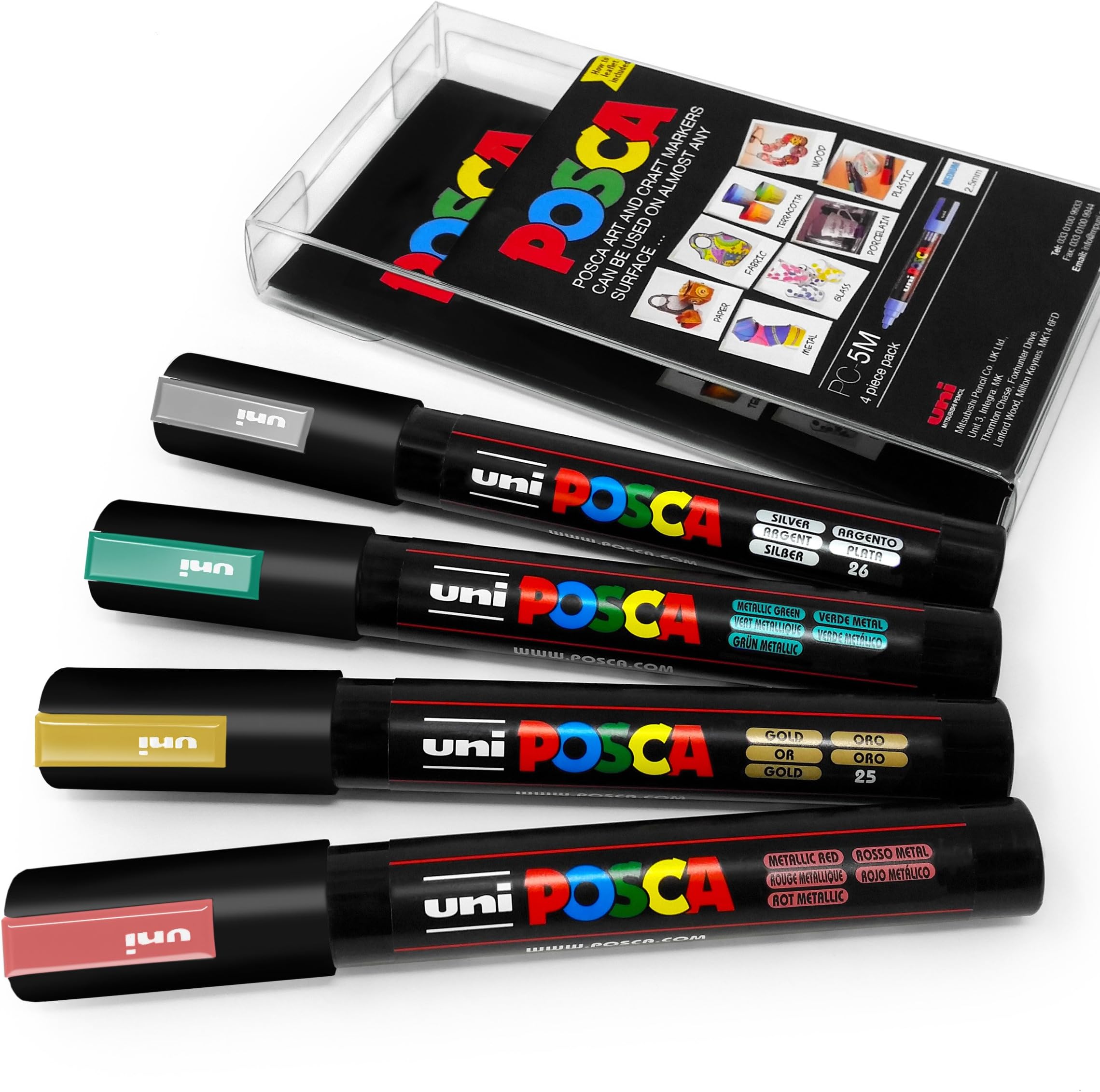 POSCA Colour Tones - PC-5M Art Marker - Set of 4 - In Plastic Wallet - Autumn Metallic