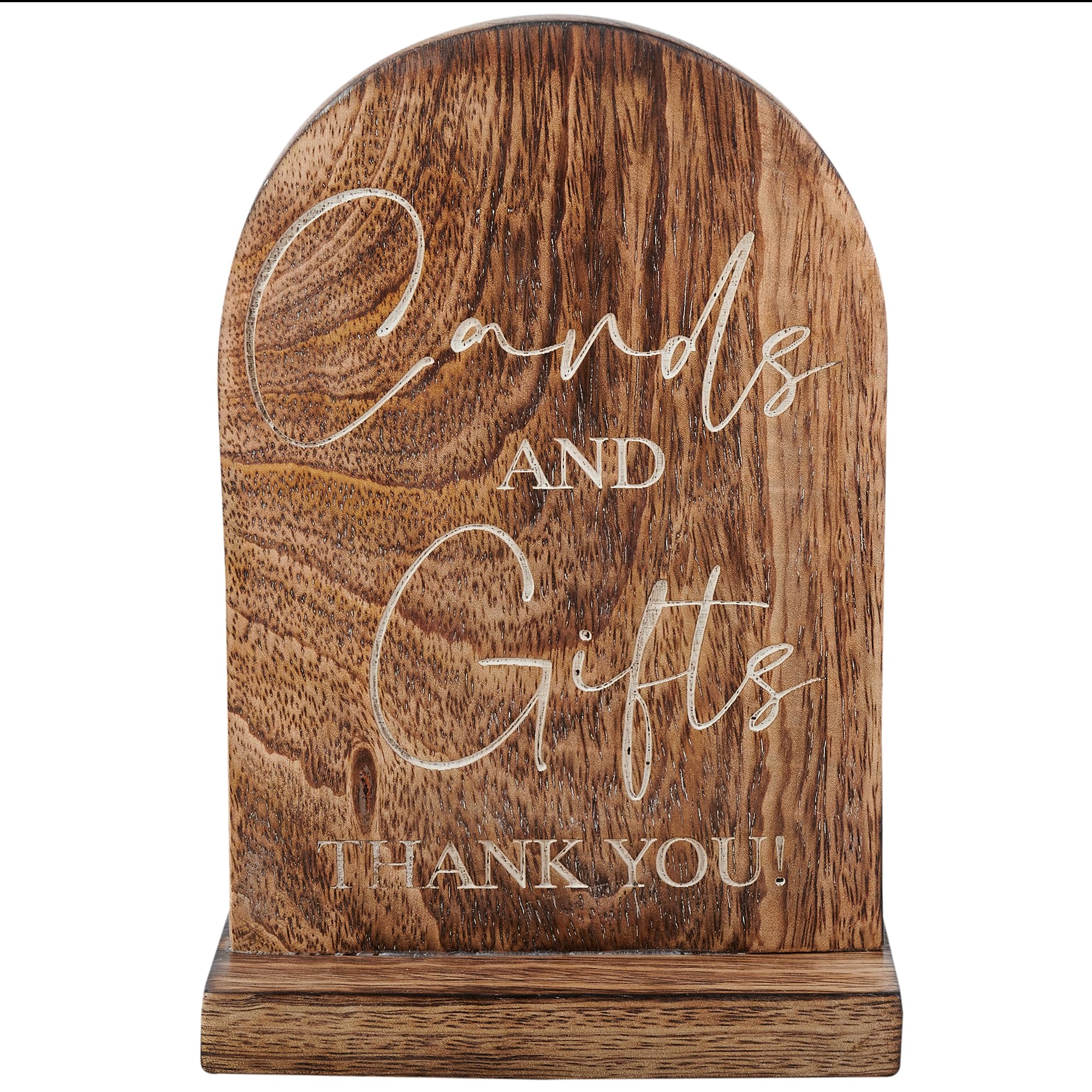 Photo 1 of Eximious India Wooden Cards and Gifts Sign with Stand- 5"x7" Black Wedding Sign TableTop Sign for Wedding Reception, Engagement Party, Baby Shower & Event Party Table (Burnt)