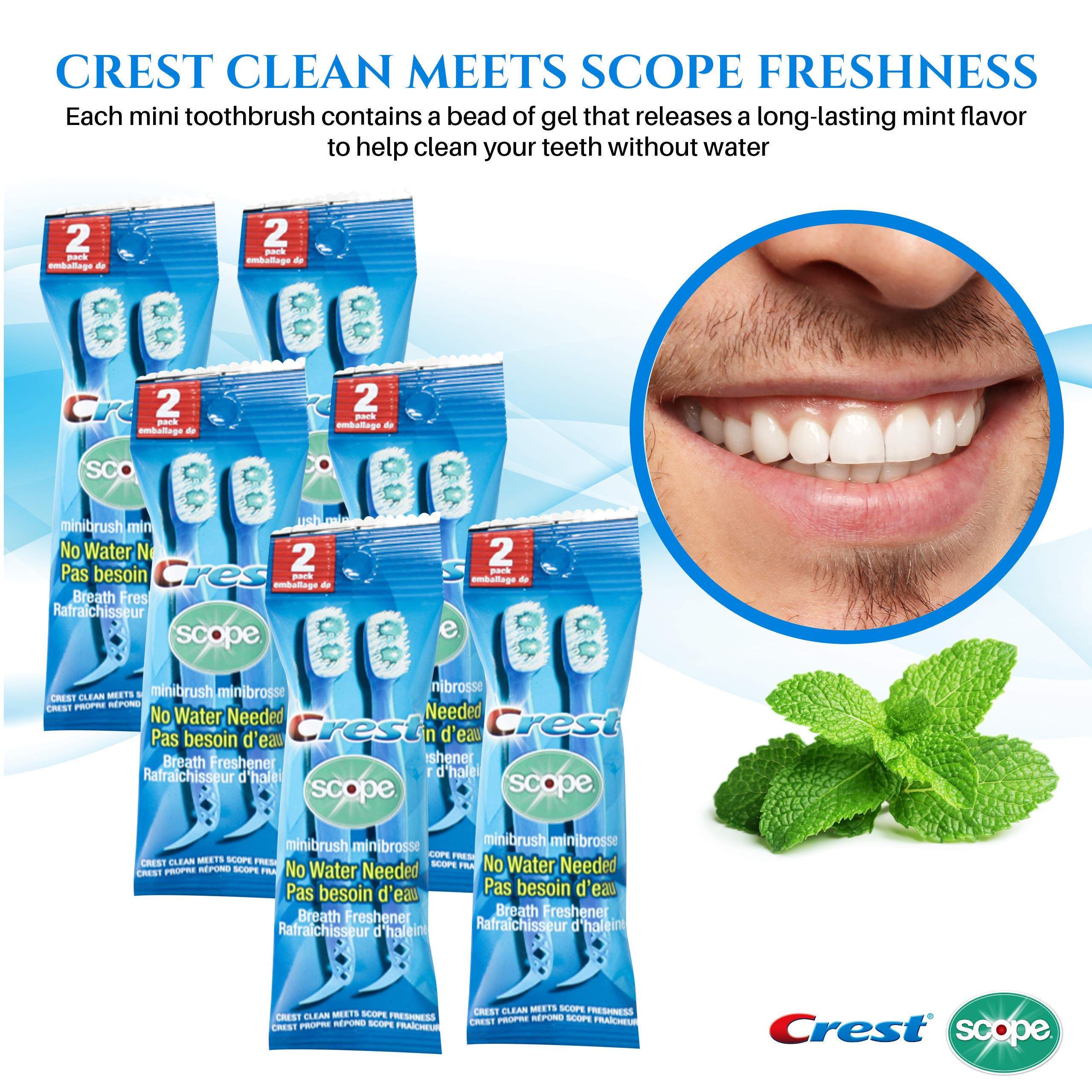 Crest Scope Mini BrushesDisposable Toothbrushes with Toothpaste and