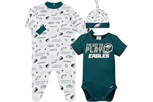 Gerber NFL Baby Boys' 3-Piece Bodysuit, Sleep 'n Play, & Cap Set
