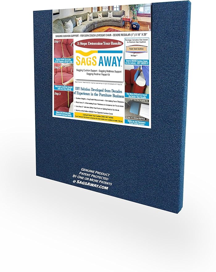 Industrial Strength Foam Cushion Insert to Lift Sagging Sofa Seat. Flexible, Customizable, Cut