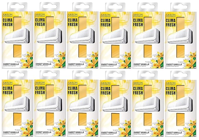 Areon Klima Fresh Süße Vanille Lufterfrischer Haus Klimaanlage Original Parfum Geruch gelb Haus Wohnzimmer Zimmer Büro Shop L