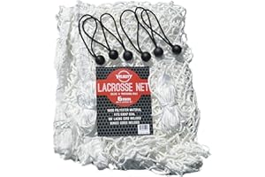 Velocity Heavy Duty Black & White Lacrosse Net - Fits 6’x6’x7’ Goals - Weatherproof, UV Resistant 1000D High-Strength Polyester - Comes with 100+ Feet of Lacing Cord and 4 Quick Ties