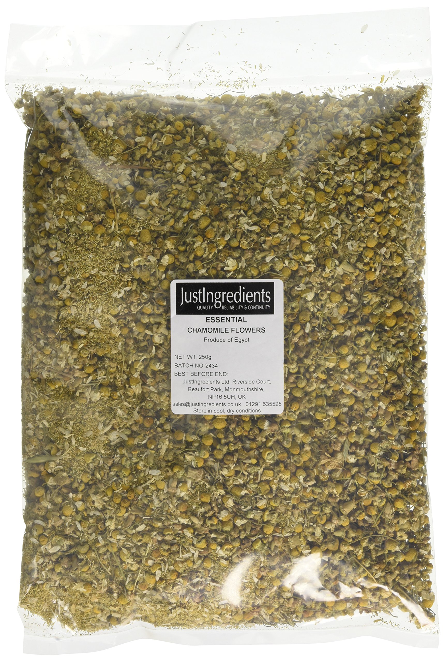 JustIngredients Essentials Chamomile Flowers German, 250 g, Pack of 2