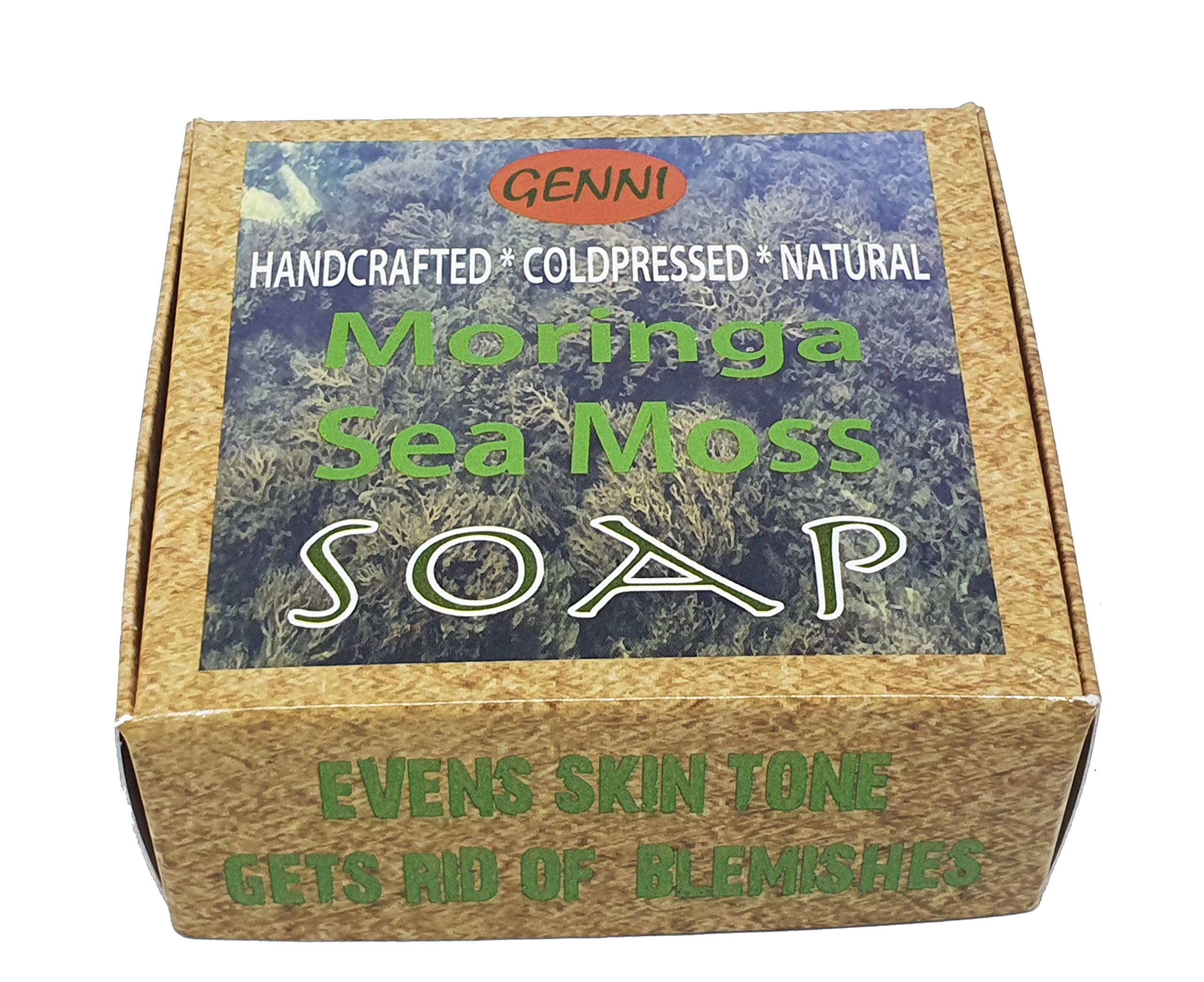 Sea Moss & Moringa soap approx 120g | Handcrafted & Cold-pressed soap made with wildcrafted Sea moss and natural ingredients |100% Vegan & Animal friendly | EU Cosmetic Regulations compliant |