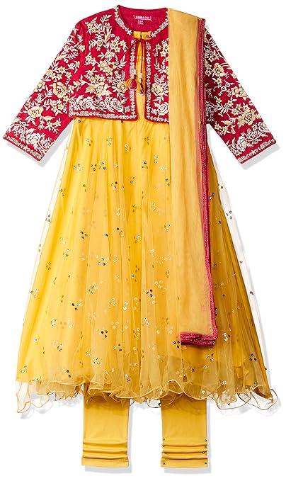 Girls' Anarkali Regular Fit Salwar Suit Set