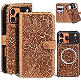 Thryxop Genuine Leather Wallet Case for iPhone 17 Pro Max | 2-in-1 Magnetic Detachable Flip Folio Cover with Card Slots, RFID Blocking, Shockproof Protection & Wireless Charging | Brown