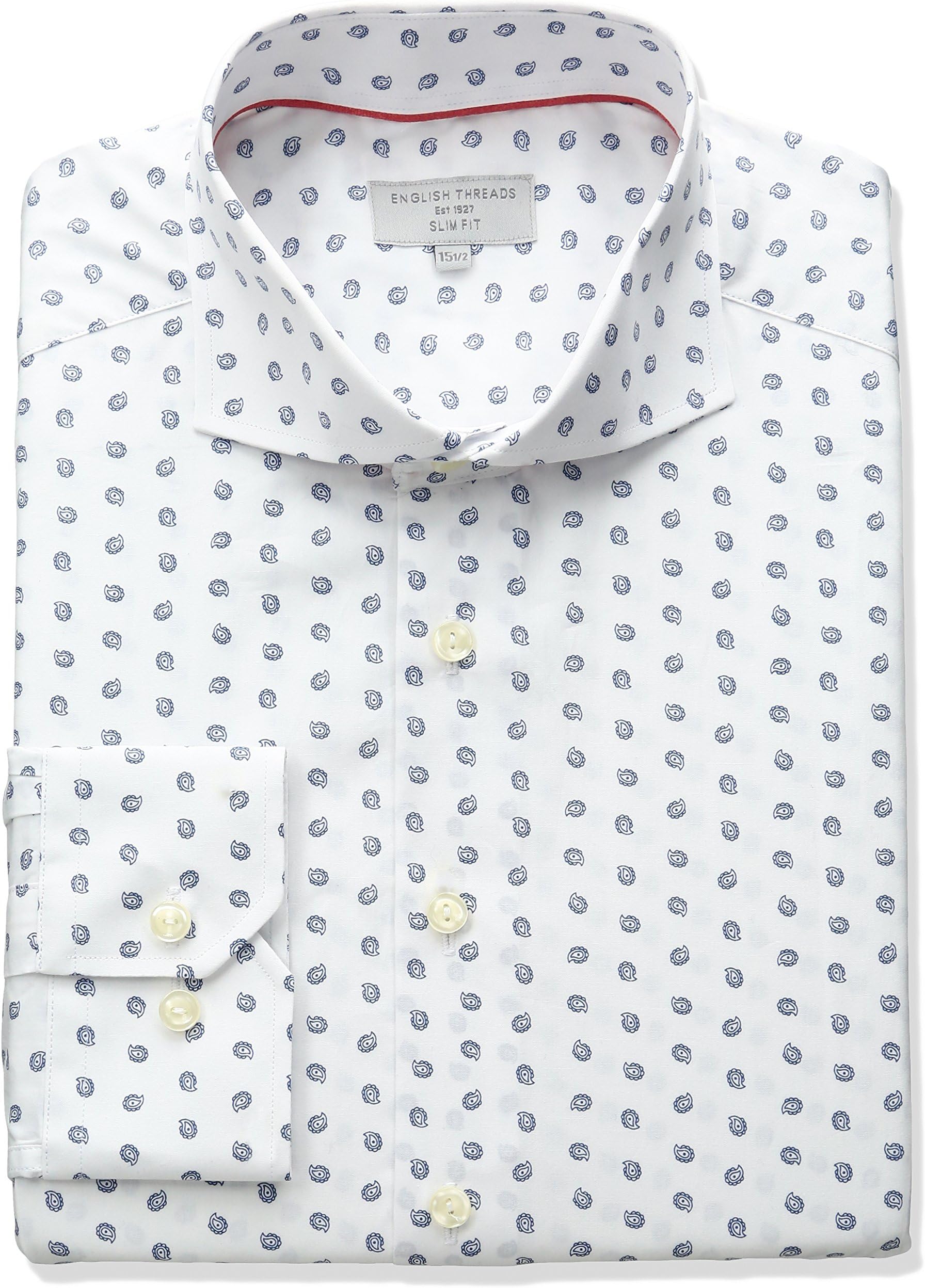 English Threads Men's Slim Fit Paisley Dress Shirt