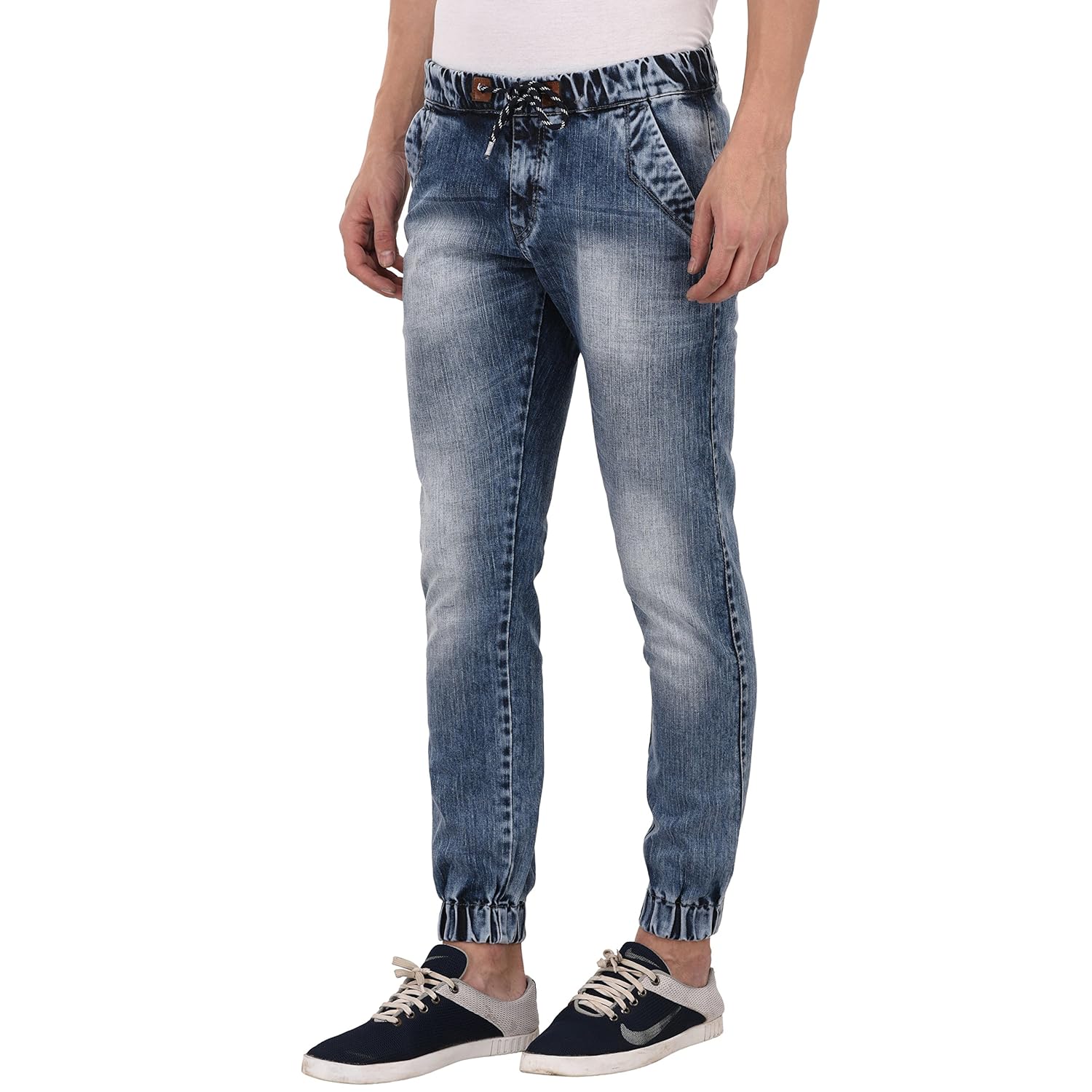 studio nexx men's light blue slim fit jogger jeans