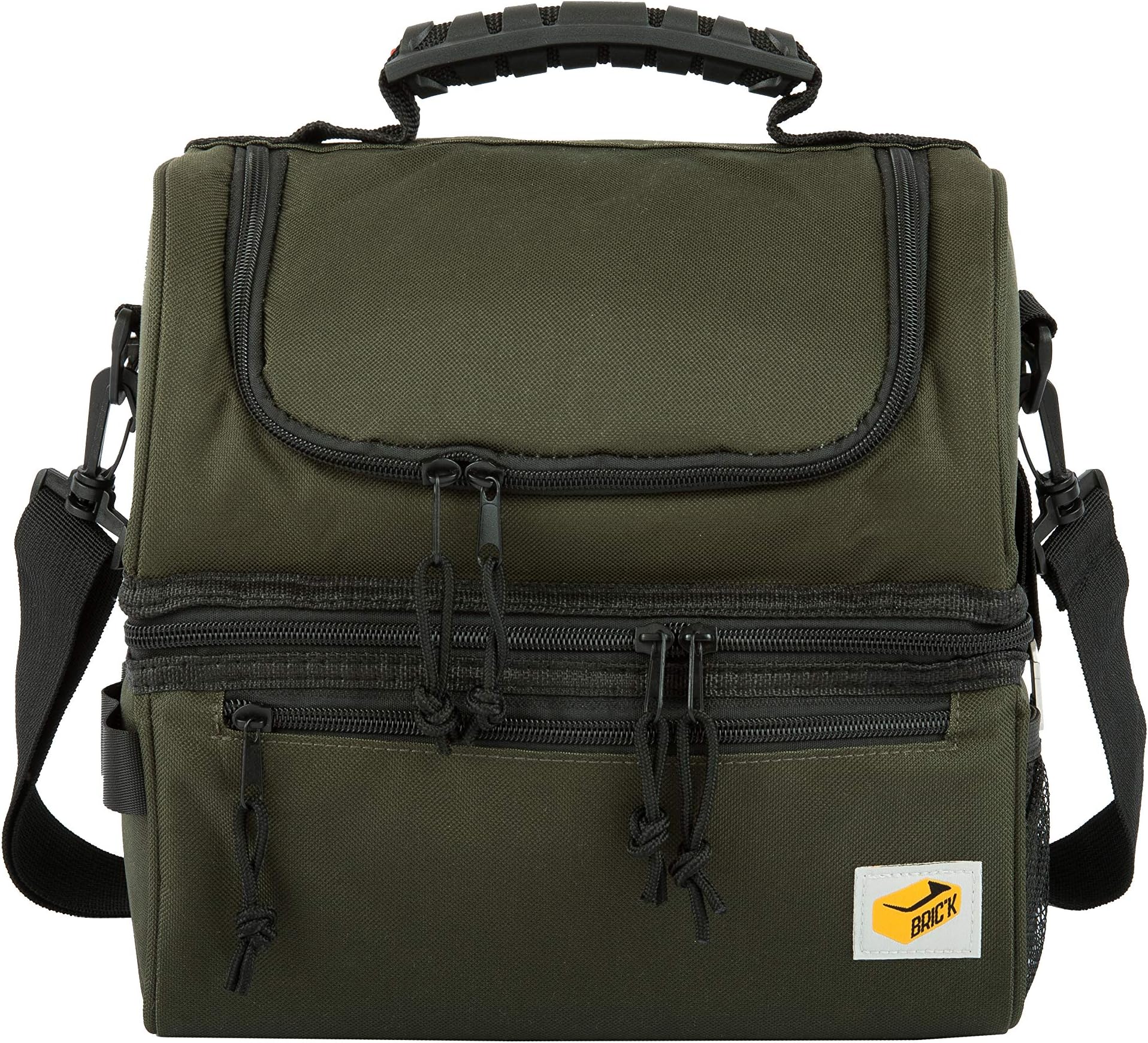 Brick Forest Green Lunch Box Insulated Lunch Bag Large Cooler Tote Bag for Men, Women, Double Deck Cooler Bottle Opener Utility…