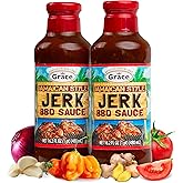 Grace Jamaican Style Jerk BBQ 16oz - 2 Pack Jamaican Jerk Seasoning, Marinade & Dipping Sauce - Best Hot Barbecue Sauce -