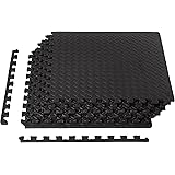 Amazon Basics Foam Interlocking Exercise Gym Floor Mat Tiles - Pack of 6, 24 x 24 x .5 Inches