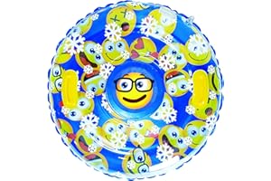 Aqua LEISURE Pipeline SNO High-Emotion 3D MEGA Inflatable 1 Person Snow Tube with 2 Grip Handles, 32” Inch Diameter