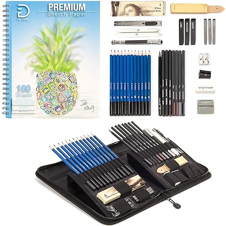 Amazoncom Drawing And Sketching Set With 9x12 100 Sheets