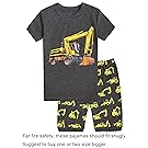 Choco Moon Little Boys Excavator Snug-Fit Pajamas Short Sets 100% Cotton Grey Pjs Clothes Kid 3T