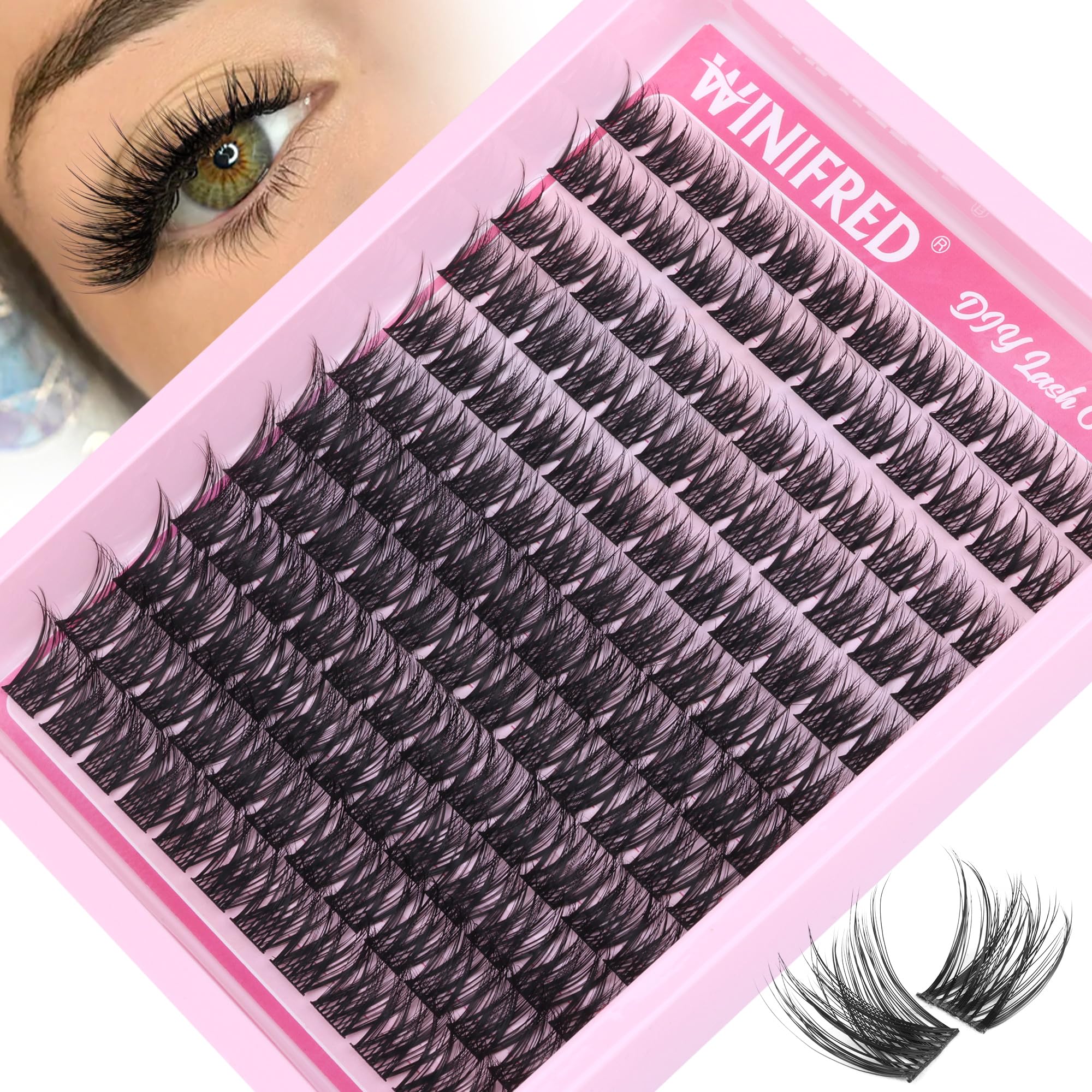 Photo 1 of Natural Lash Clusters Wispy Eyelash Clusters Natural Look Cluster Eyelash Extensions C Curvature Lash Extension Individual Lashes Faux Mink Cluster Lashes by Winifred