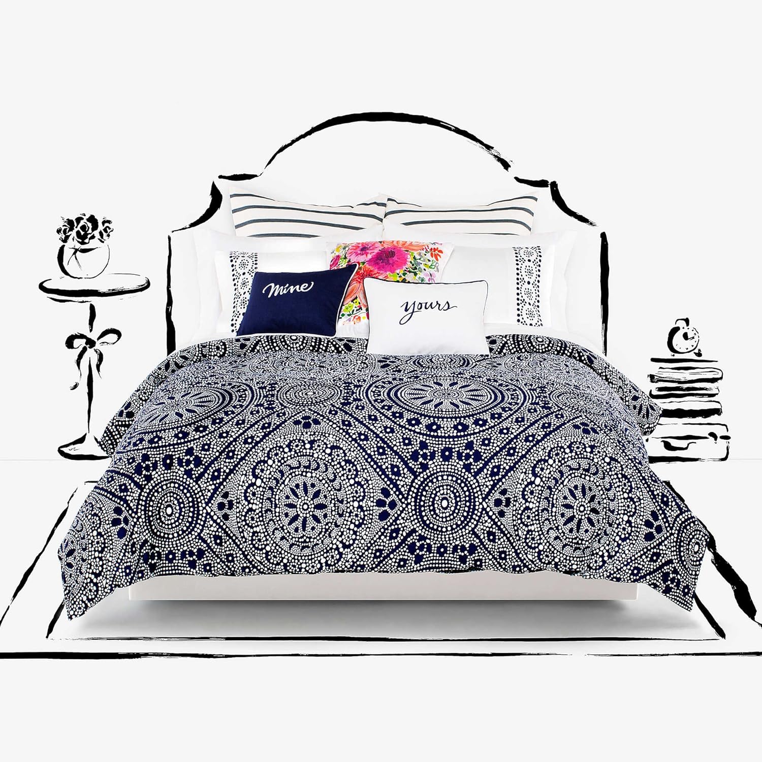 Kate Spade Eyelet King Duvet Cover Set, Blue Home & Kitchen