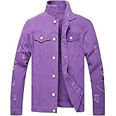 LZLER Men's Denim Jackets Distressed Destroyed Classic Vintage Slim Fit Ripped Fashion Trendy Trucker Jean Jackets