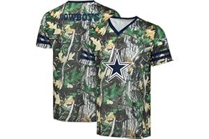 FOCO NFL Men's Officially Licensed Hunter Camo Primary Logo Game Day Football V-Neck Top