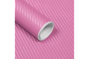 Lypumso 3D Pink Carbon Fiber Vinyl Wrap, Car Wrap Film Roll with Air-Release Technology for DIY Use, Car Auto Decal Exterior and Interior Wrapping Film, Vehicle Self Adhesive Sticker 1ft x 10ft