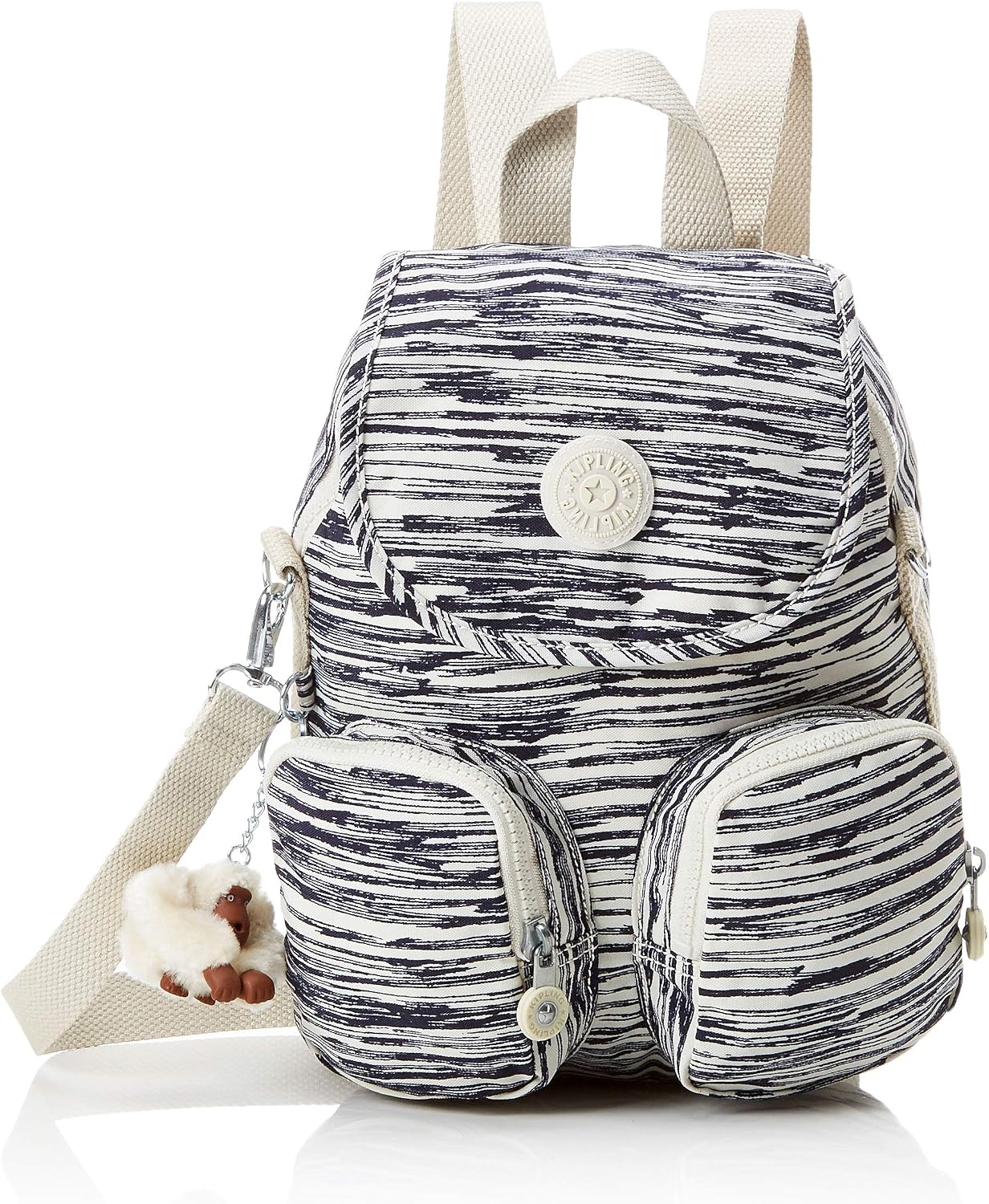 kipling striped backpack