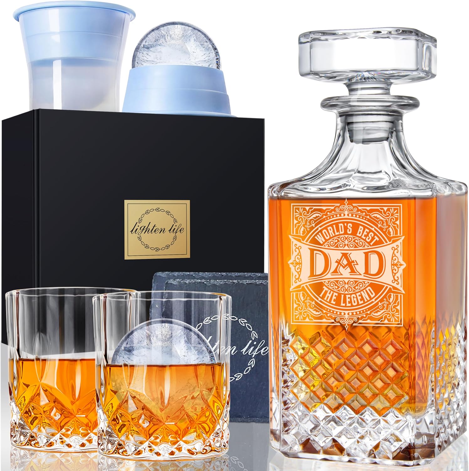 Paintings - LIGHTEN LIFE Gifts for Dad Whiskey Decanter Set,Dad Birthday Gifts from Daughter Son,Father Birthday Gifts,Dad Birthday Gifts Ideas,Father Present for Christmas Anniversary Retirement Gift