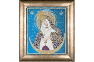 THEA GOUVERNEUR SINCE 1959 Thea Gouverneur - Counted Cross Stitch Kit - Our Lady of The Gate of Dawn - Aida - 18 Count - Embroidery Kit for Adults - DMC Embroidery Threads and Other Cross Stitch Supplies Included - 530A
