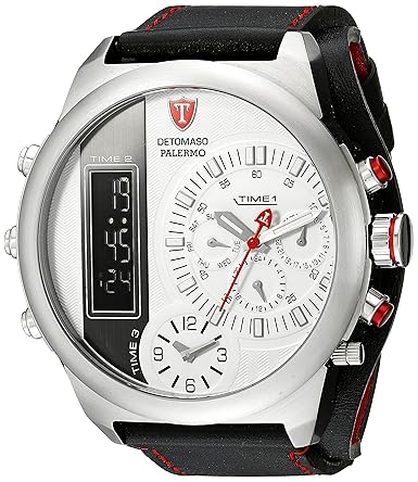 DETOMASO Mens DT2052-B PALERMO XXL Triple-Time Chronograph