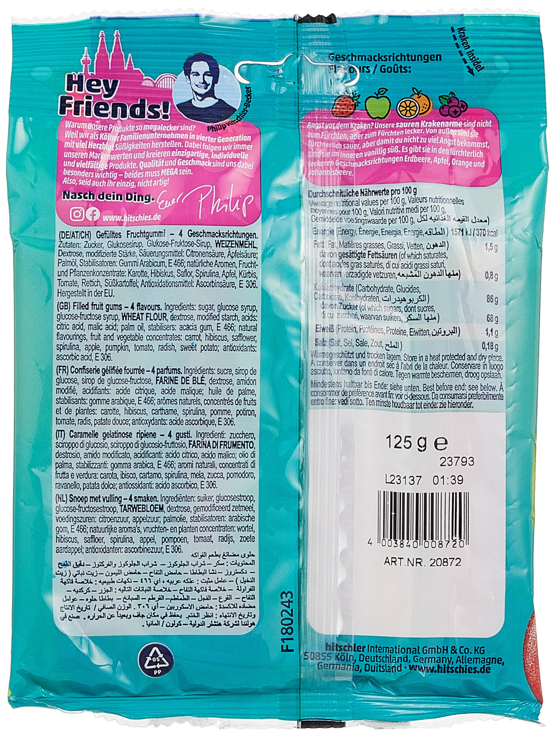 Hitschies Saure Krakenarme Fruchgummi, 125 g 6