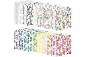 STICEARD 2940 Letter Stickers 30 Sheets Alphabet Stickers Number Small 1 Inch Vinyl Self-Adhesive Stick on Letters for Scrapbooking Water Bottles Cup DIY Crafts Sign Labels Notebook Mailbox(30, Multicolor)