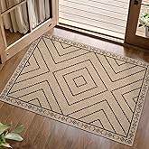 Tangsoo Easy Jute Rug 2x3 Outdoor Rug,Washable Non-Slip Rug for Entryway,Neutral Geometric Ultra Thin Indoor Carpet Farmhouse Throw Mat for Kitchen Bedroom Front Door Entrance