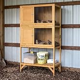 GDLF Wooden Quail Cage Indoor, 2-Tier Quail Coop with Pull-Out Trays | Ideal for indoor quail housing, with a pull-out tray, open shelving, and ventilated panels