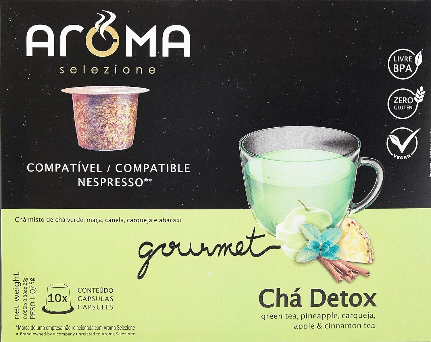 Cápsulas de Chá Detox Aroma, Compatível com Nespresso