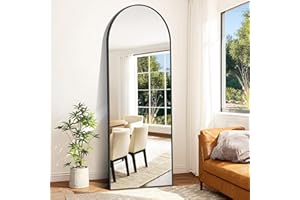 COFENY Full Length Mirror, 71" x 26" Arched Mirror Full Length Black Floor Wall Mirror Standing, Leaning or Hanging, Big Arch
