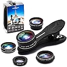 Phone Camera Lens 5 in 1 Kit, 2XTelephoto Zoom Lens+198°Fisheye Lens+0.63XWide Angle Lens & 15X Macro Lens+CPL for iPhone X/8/7/6s/6 for Smartphone, for Android, for Samsung. iPhone lens. Photography.