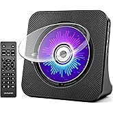 ROADOM Portable CD Player with Bluetooth, Hi-Fi Speakers &amp; FM Radio | Bluetooth transmitter &amp; receiver, kpop compact CD player for kids &amp; seniors, Hi-Fi stereo, sleep timer, USB/AUX, 5 CD formats