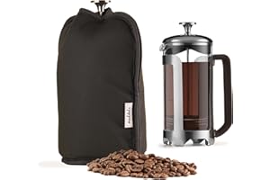 Muldale French Press Cozy Cover Insulated in Black - French Press Warmer Insulator Sleeve Designed to Keep your Coffee Warmer for Longer - Cafetiere Cover Coffee Press Pot Cosy for up to 6 Cup