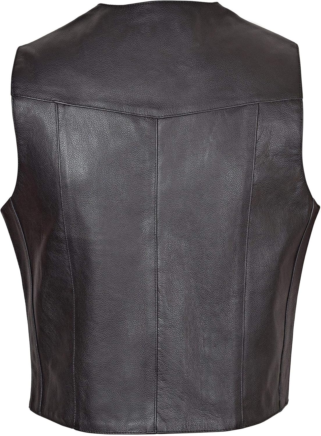 Wicked Stock Men Cowhide Leather Motorcycle Biker Classic Western Style Vest Black Automotive Protective Gear