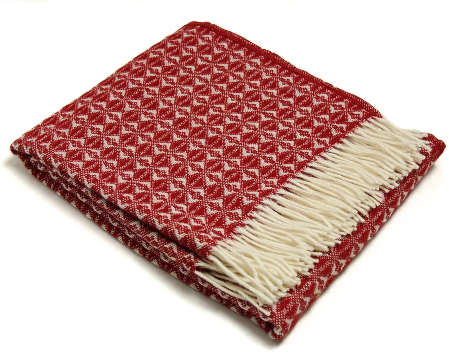 Tweedmill Throw Blanket Pure New Wool Lifestyle Cob Weave (Red